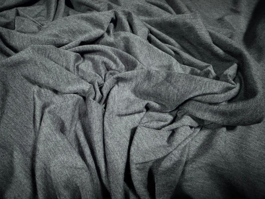 Viscose spandex stretch single jersey fabric, per metre - melange - washed denim