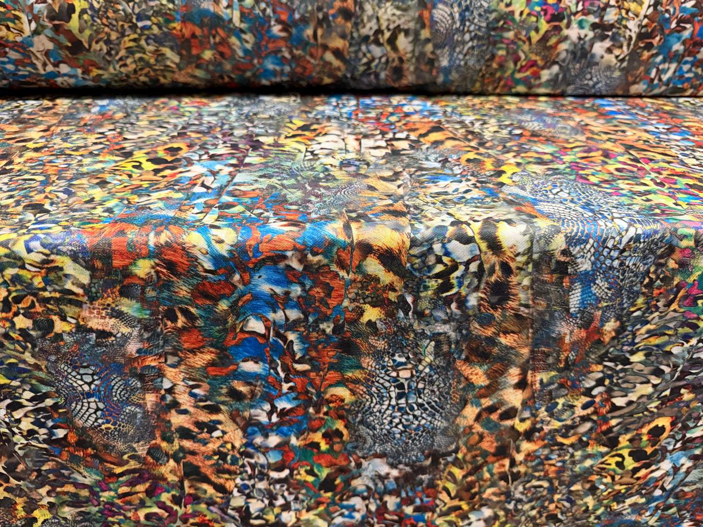 Toledo double jersey fabric, per metre - animal print medley - multicolour
