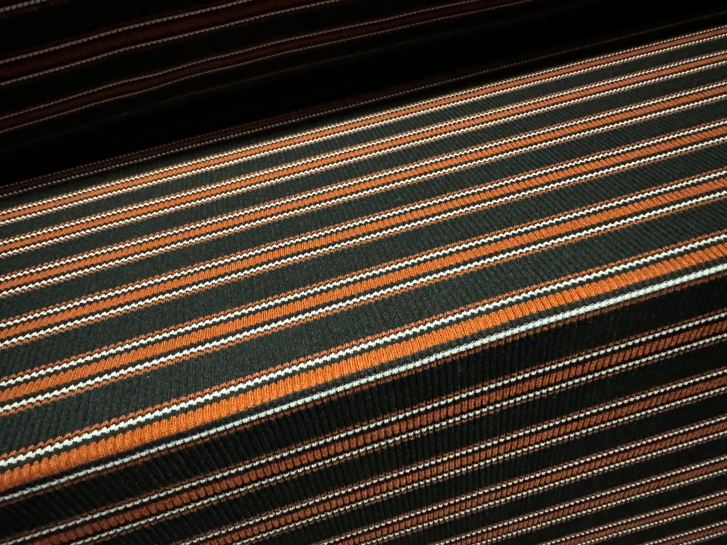 Stretch Spandex rib jersey fabric, per metre - stripe - black & orange