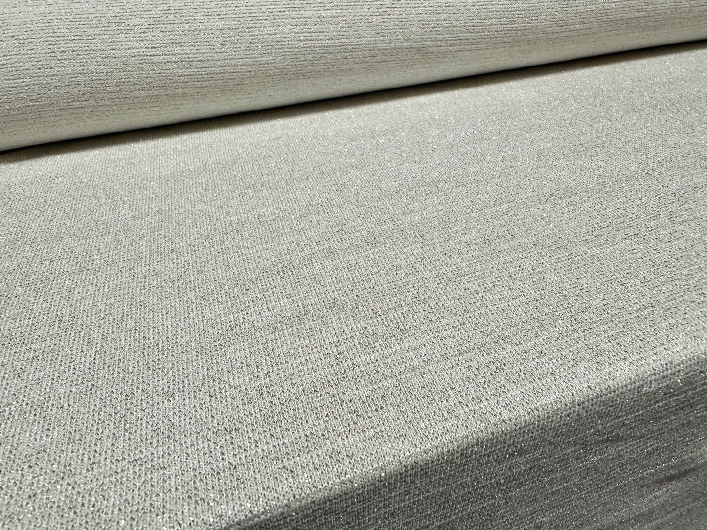 Metallic stretch crepe jersey fabric, per metre - lurex sparkle - light silver