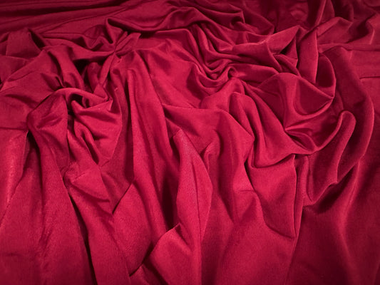 Soft touch spandex stretch jersey dress fabric, per metre - plain - wine