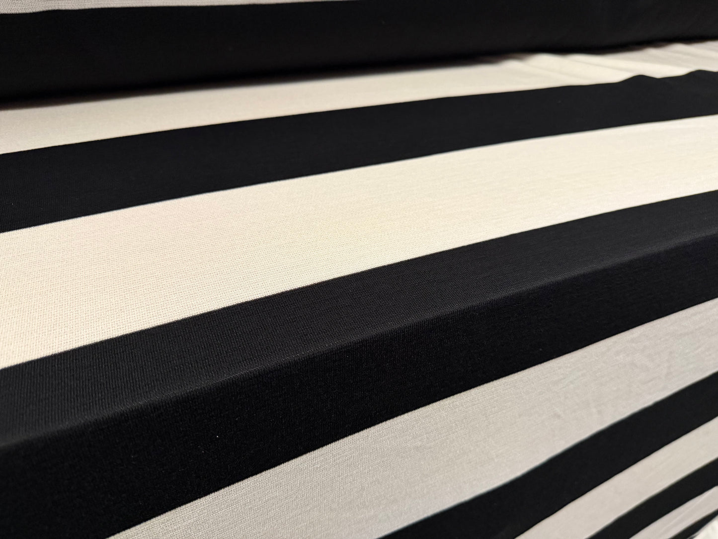 Knitwear jersey fabric, per metre - Rugby stripe - black & white