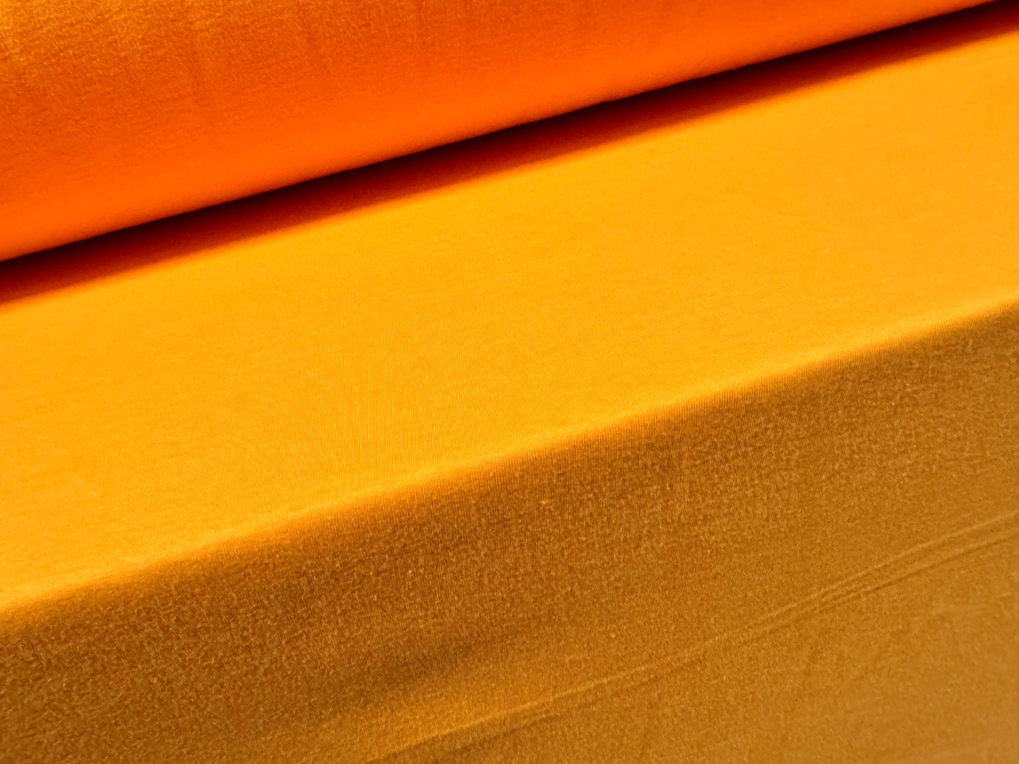 Cotton spandex stretch single jersey fabric, per metre - plain - orange