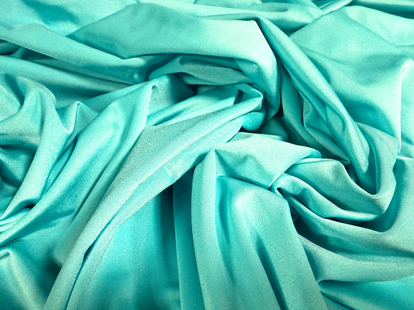 Swimwear stretch spandex jersey fabric, per metre - plain - turquoise