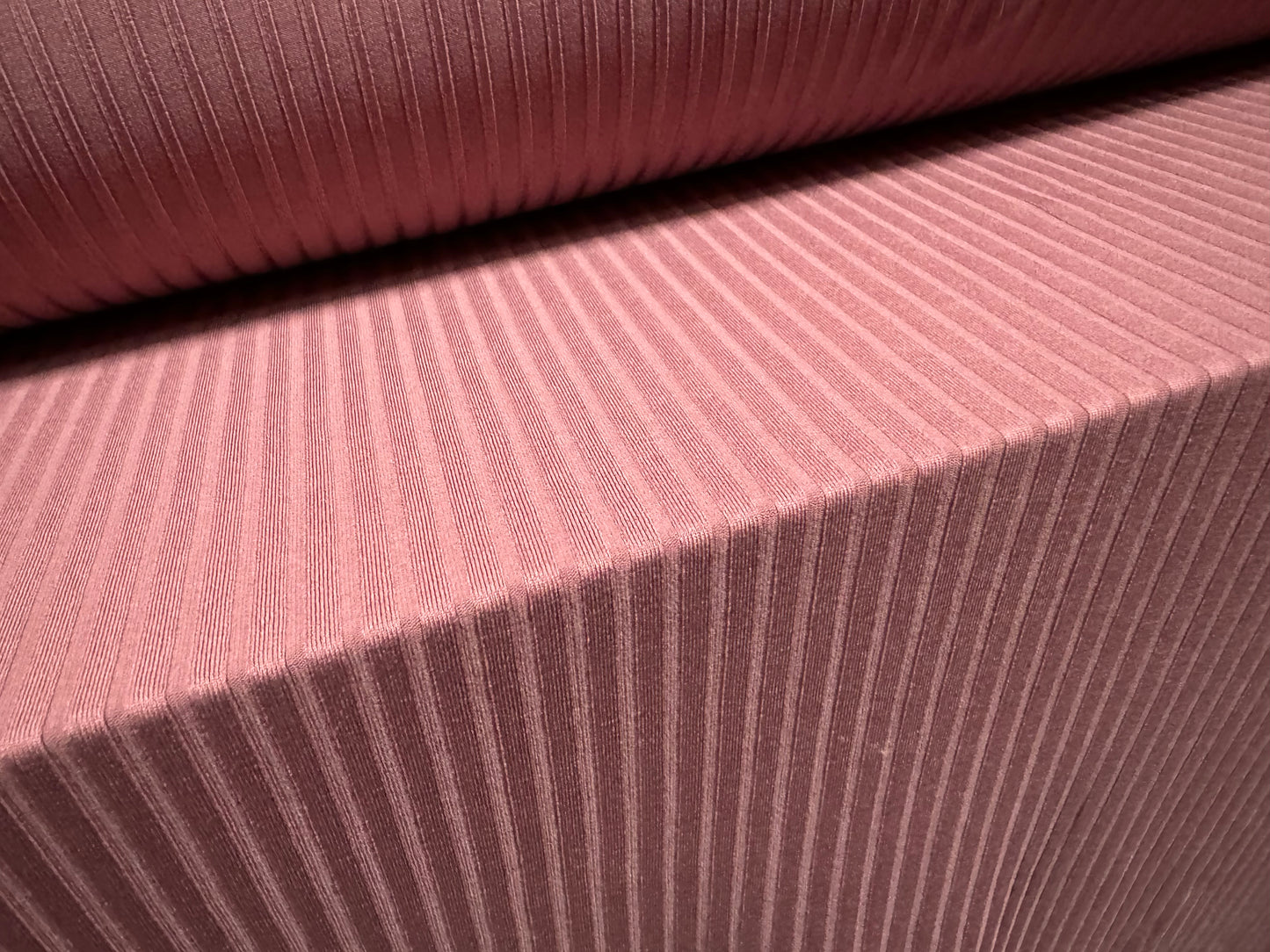 Stretch spandex rib jersey fabric, per metre - plain - mauve