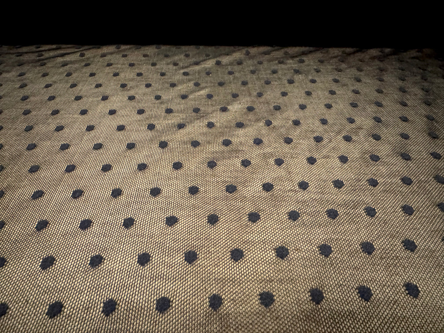 Power mesh net stretch spandex fabric, per metre - spots - black on black