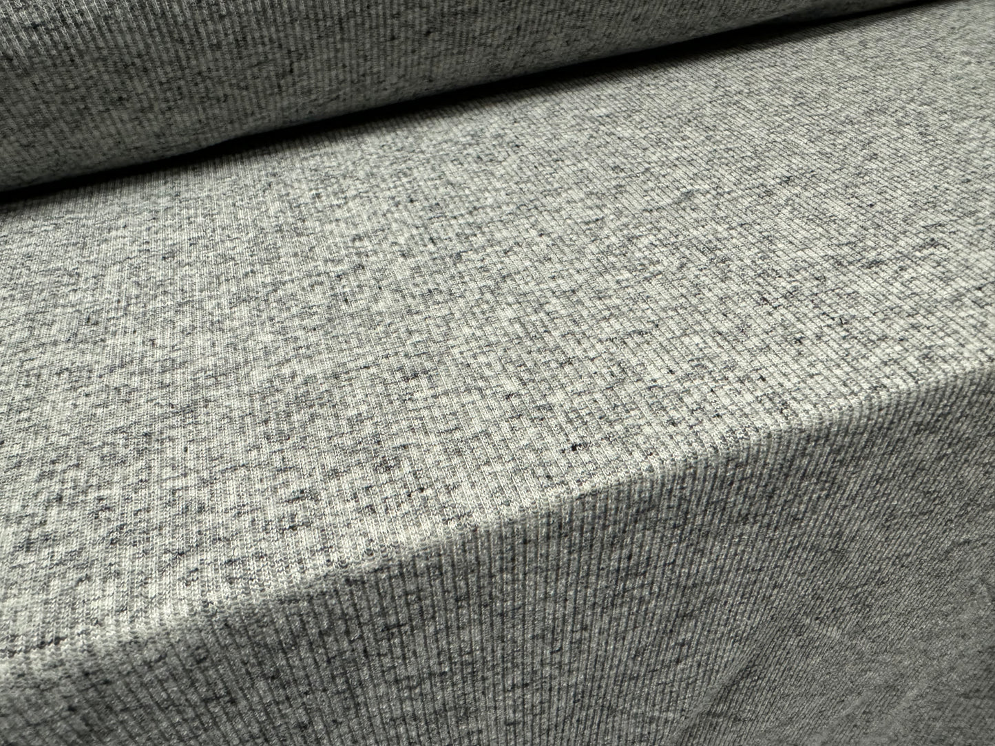 Stretch spandex finely ribbed jersey fabric, per metre - melange - grey