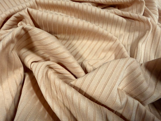 Stretch spandex rib jersey fabric, per metre - plain - skin tone