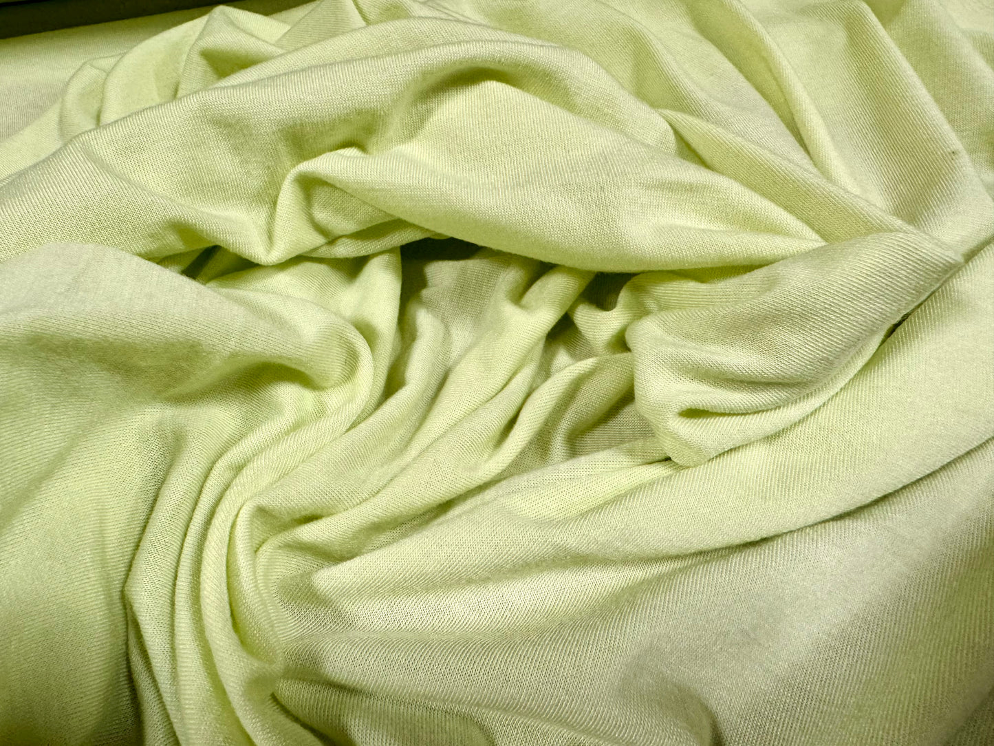 Viscose spandex stretch single jersey fabric, per metre - plain - light green