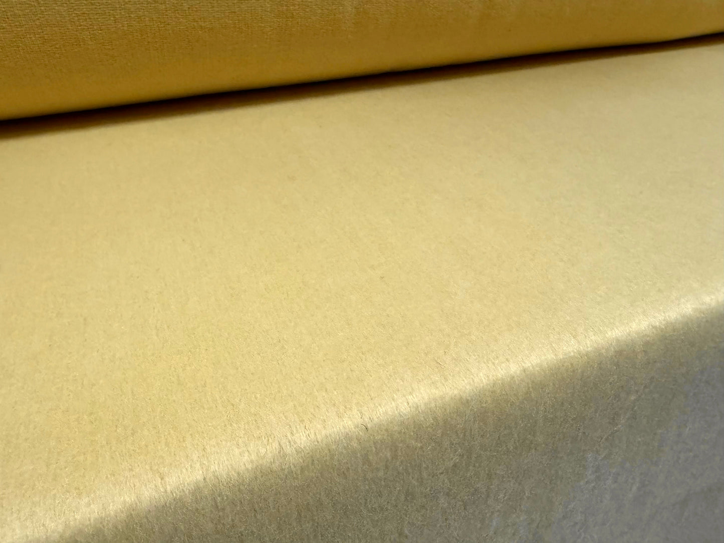 Heavyweight wool flannel fabric, per metre - plain - lemon