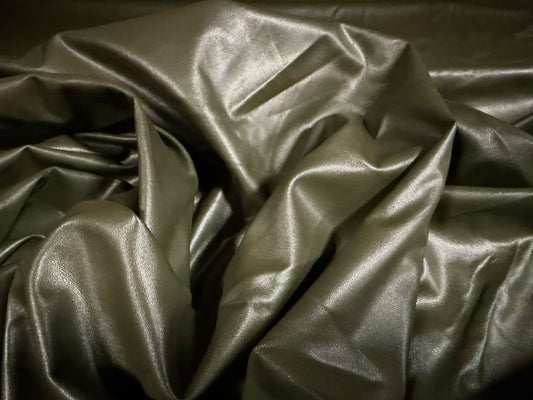 PVC coated stretch double jersey fabric, per metre - plain - olive green