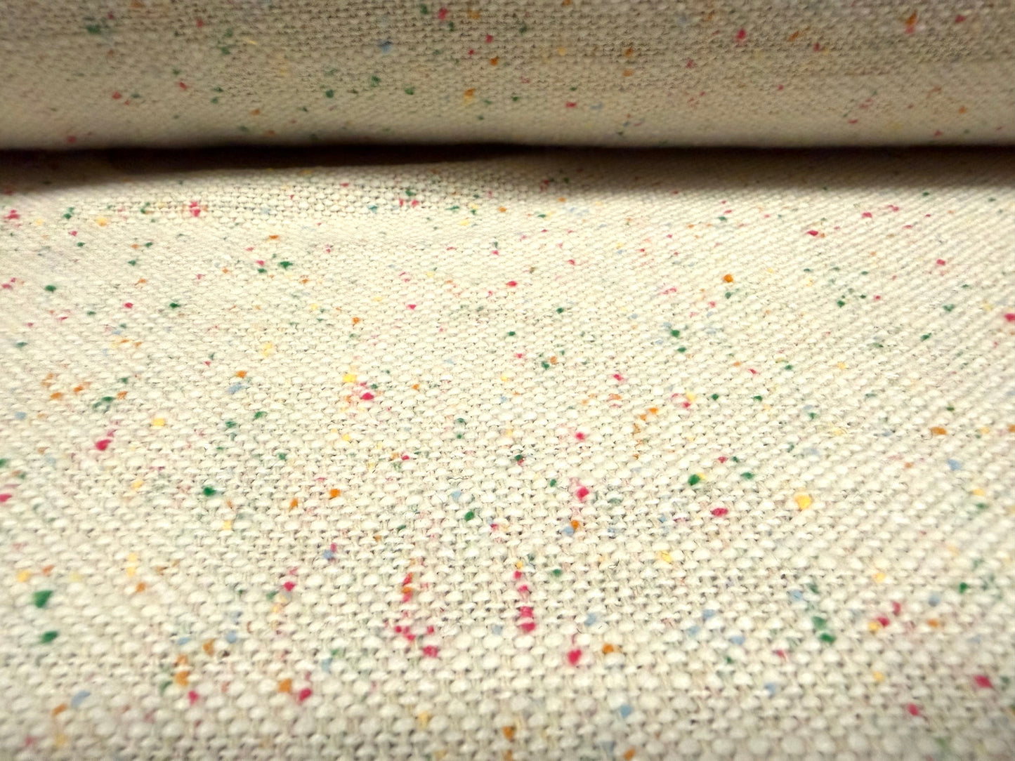 Heavyweight wool coat jacket fabric, per metre - tutti frutti fleck - cream
