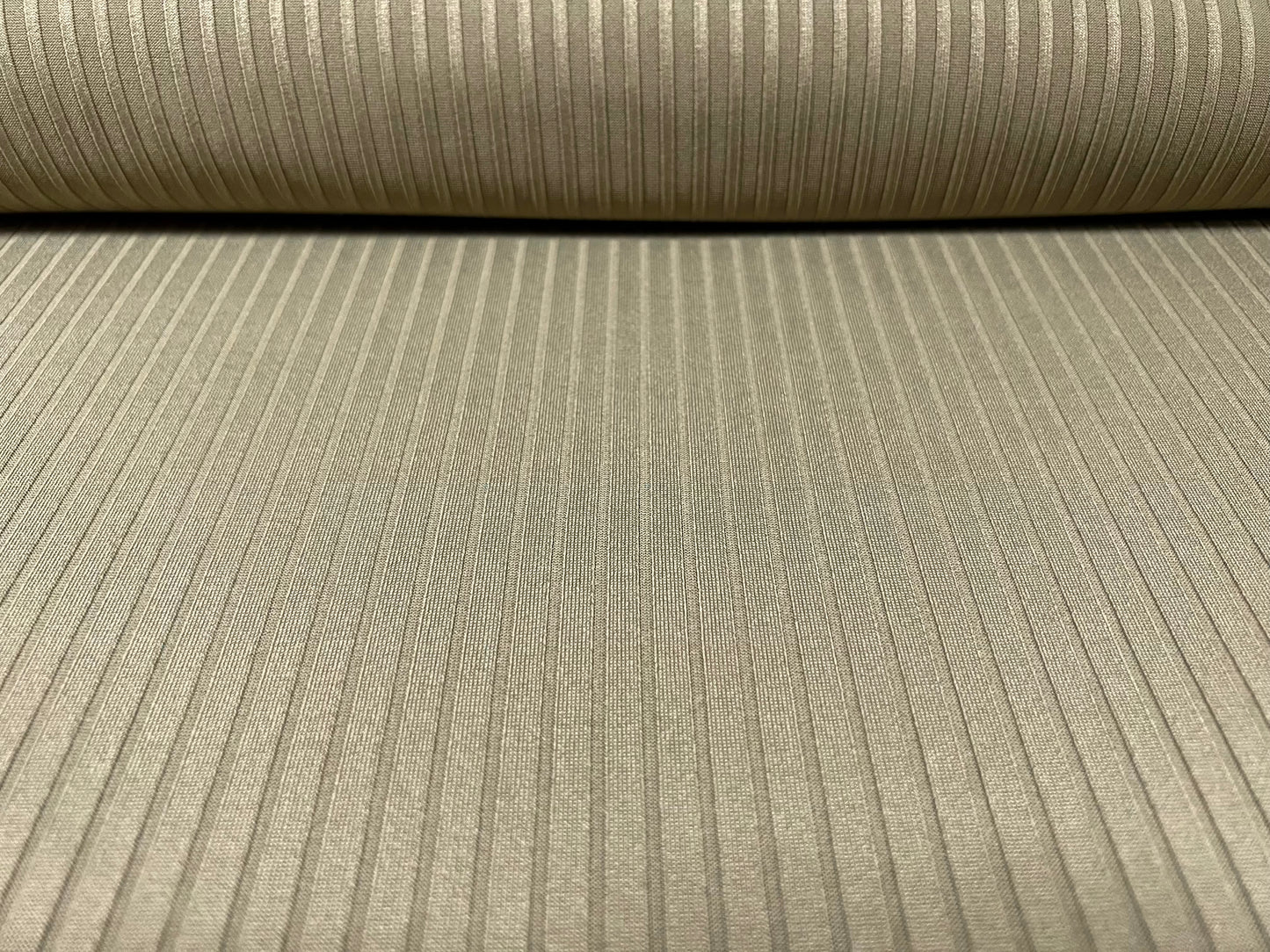 Stretch spandex rib jersey fabric, per metre - plain - light khaki