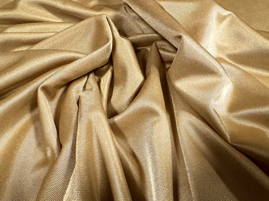 Satin jersey fashion fabric, per metre - plain - old gold