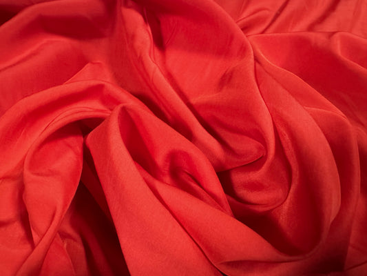 Woven Marocain lightweight dress fabric - plain - coral red