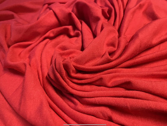 Viscose spandex stretch single jersey fabric, per metre - plain - red