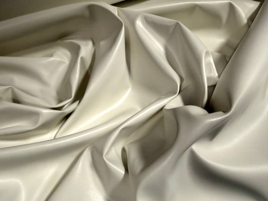 Faux leather pvc coated fabric, per metre - plain - ivory