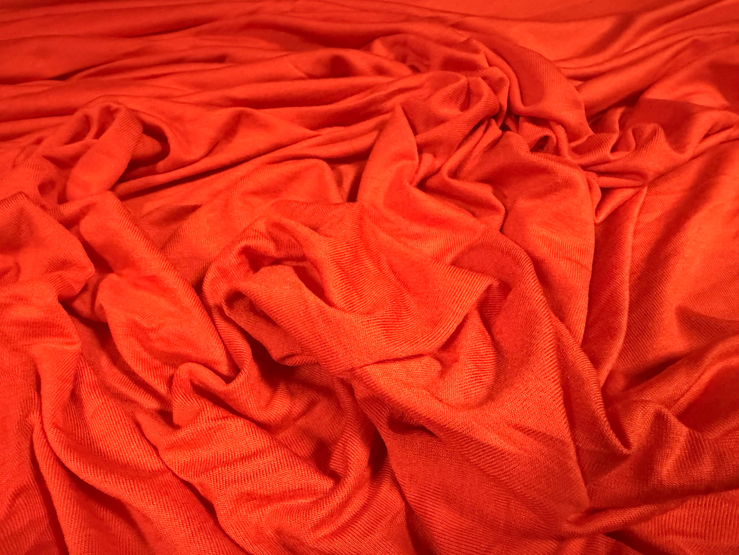 Viscose spandex stretch single jersey fabric, per metre - plain - blood orange