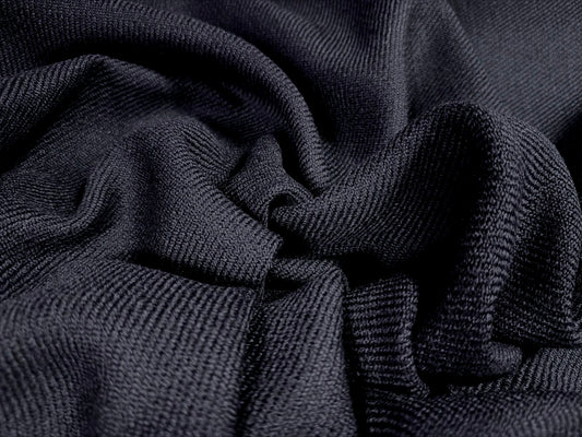 Wool twill fabric, per metre - plain - navy blue