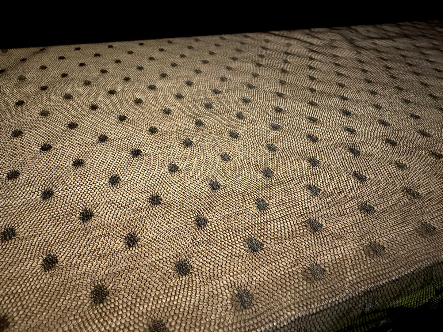 Fine lightweight mesh net fabric, per metre - dobby spot - black