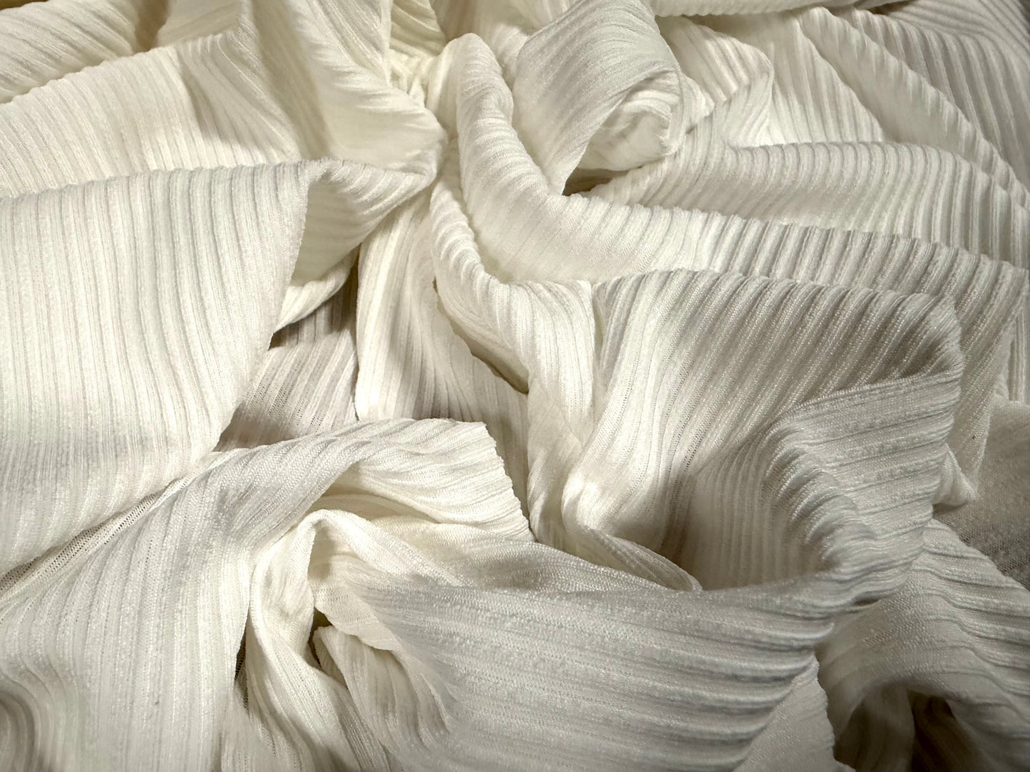 2x2 Stretch spandex ribbed jersey fabric, per metre - plain - ivory