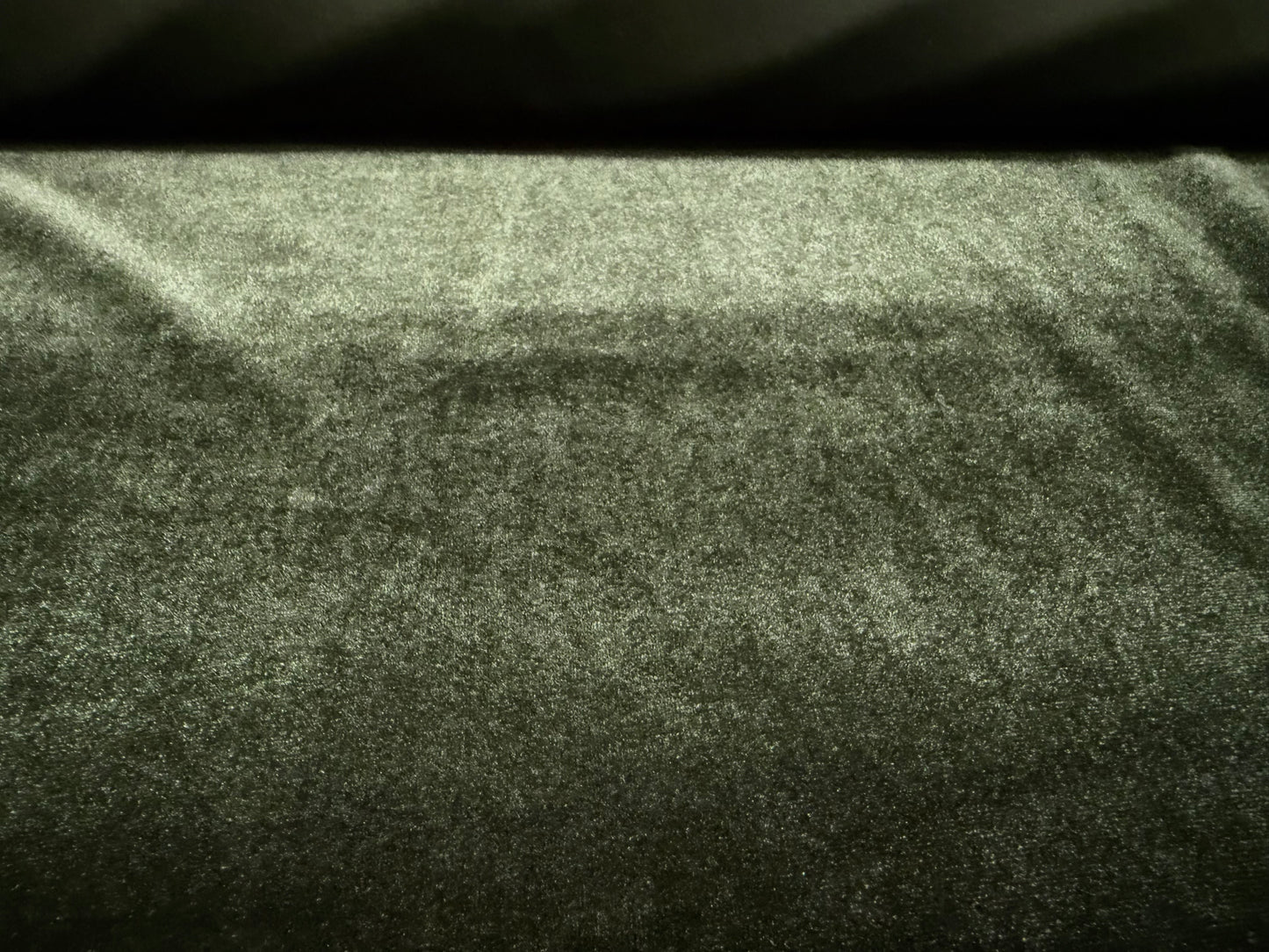 Spandex velvet stretch dress fabric, per metre - plain - oak green