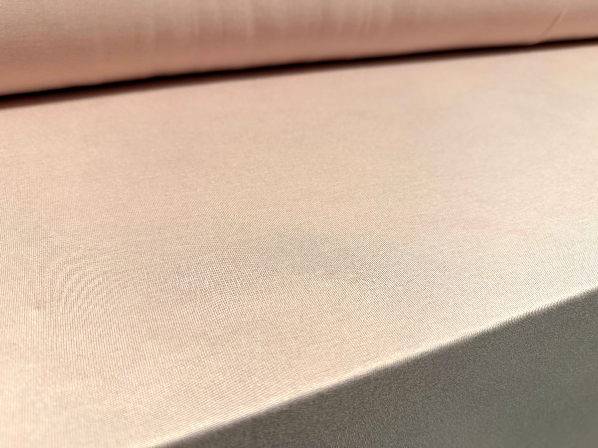 Viscose spandex stretch single jersey fabric, per metre - plain - light rose pink