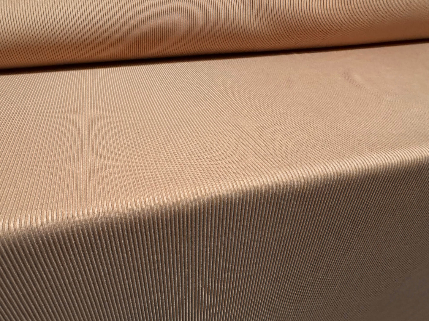 Fine ribbed spandex stretch jersey fabric, per metre - plain - nude