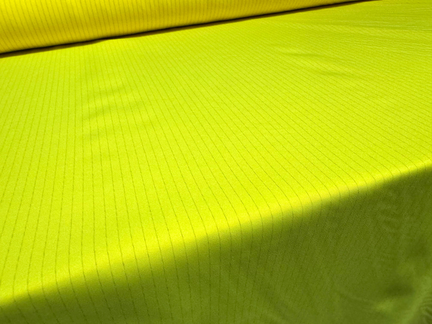 Pongee woven dress fabric, per metre - pinstripe - fluorescent yellow