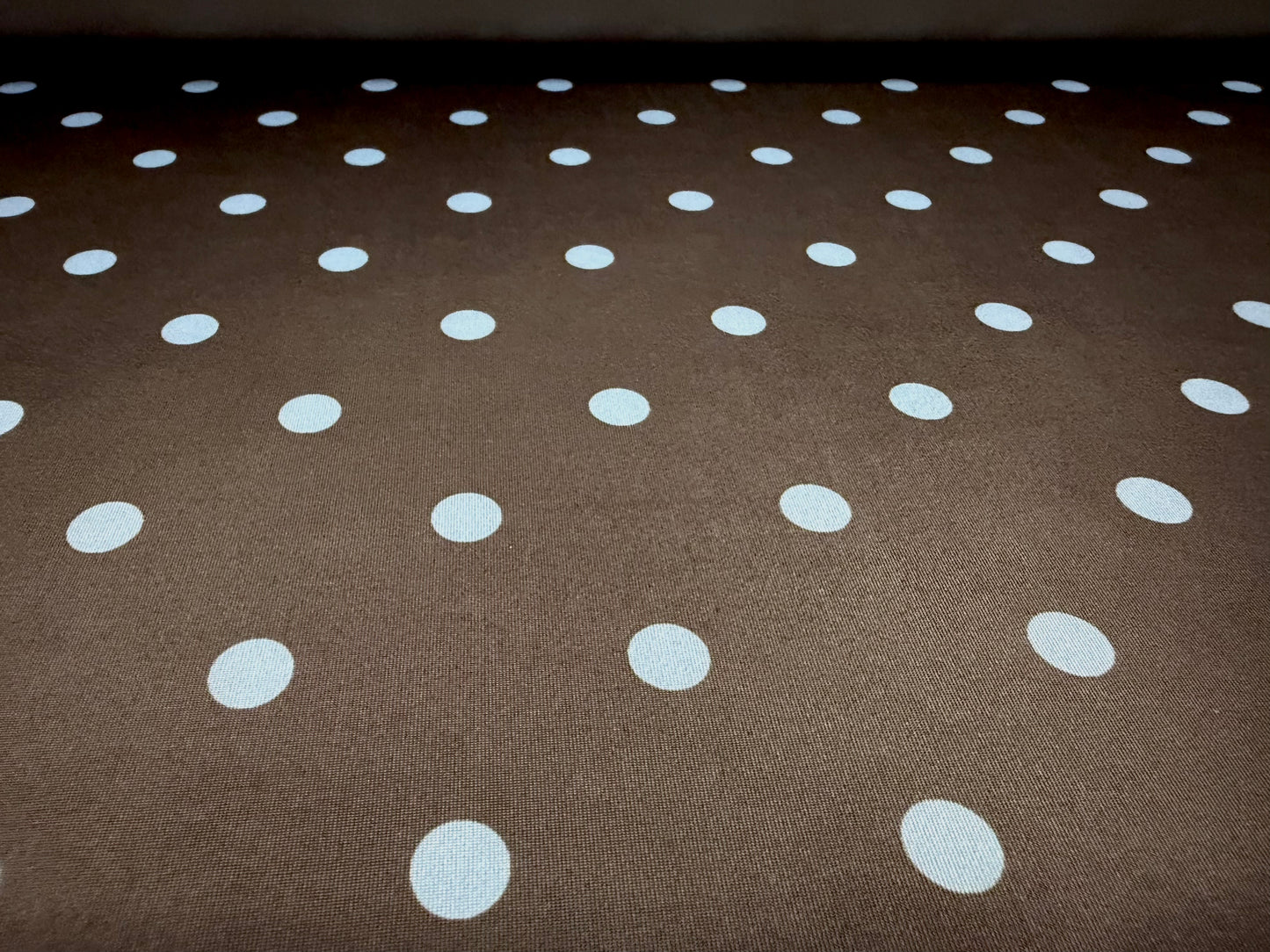 Stretch spandex single jersey ITY fabric, per metre - polka dot print - charcoal & sky blue