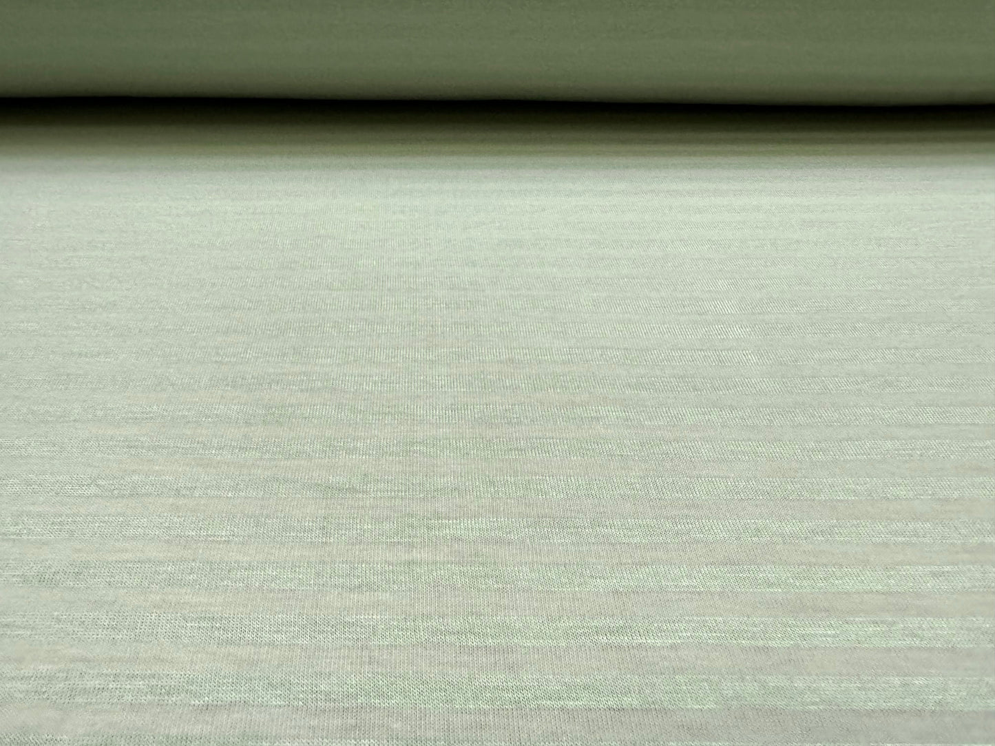 Viscose spandex stretch single jersey fabric, per metre - Breton stripe - spearmint green & off white