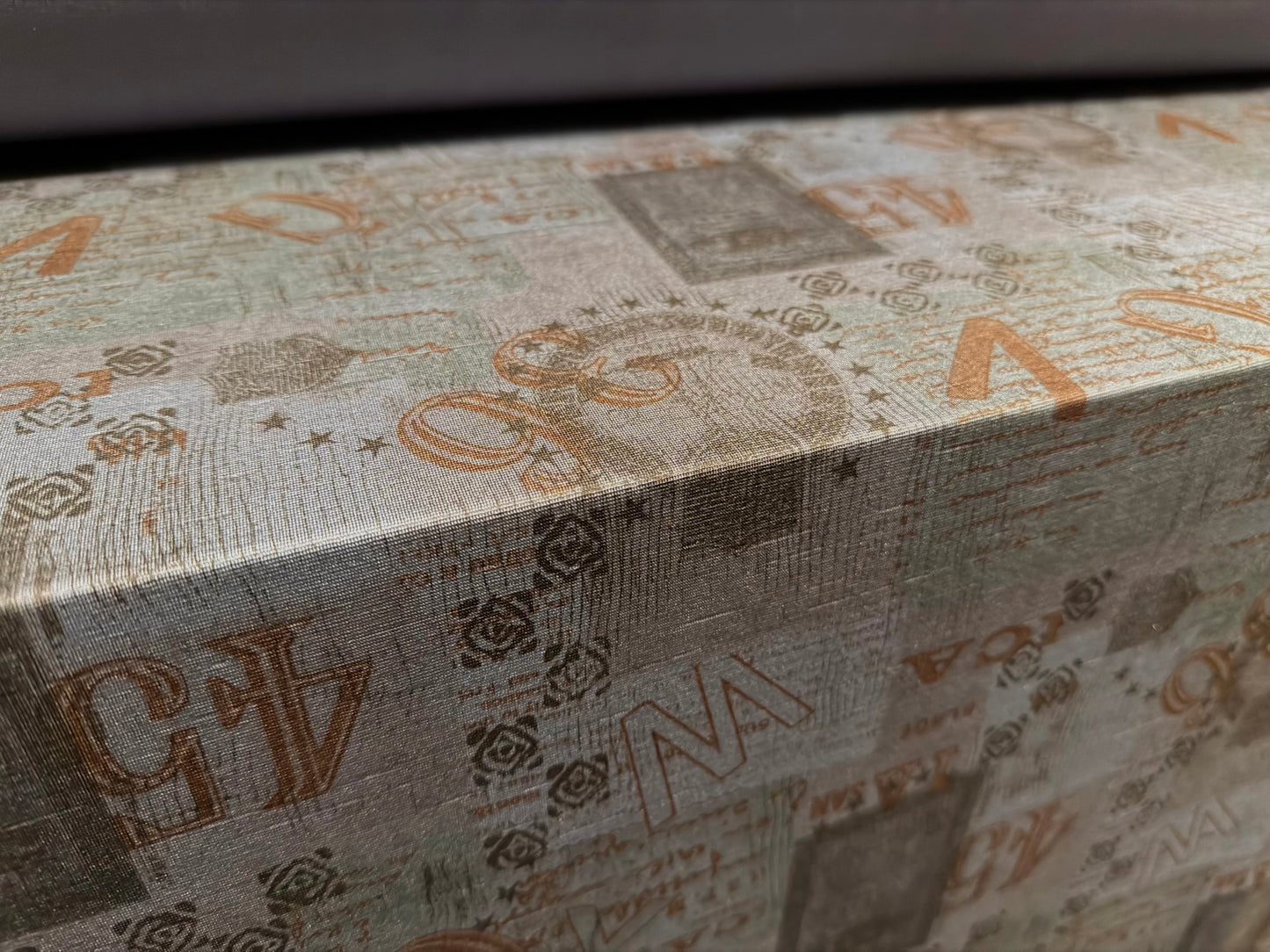 Finely textured stretch spandex jersey fabric, per metre - numbers & letters print - grey