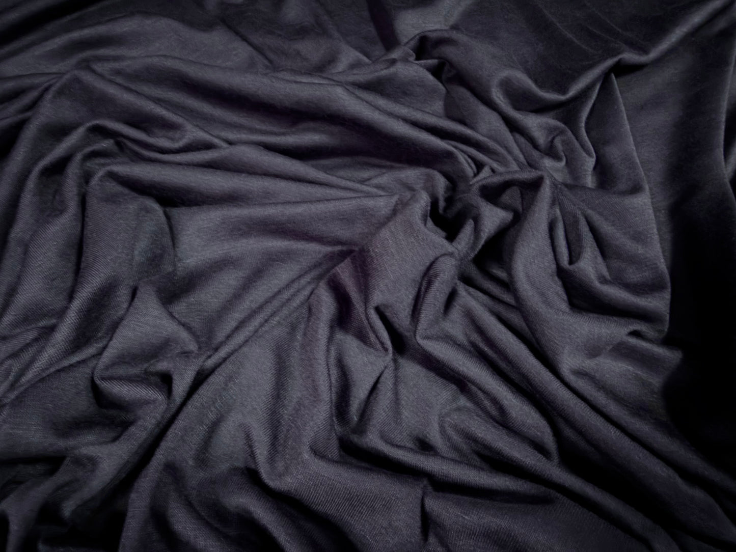 Viscose spandex stretch single jersey fabric, per metre - plain - navy blue