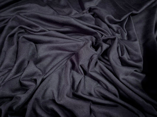 Viscose spandex stretch single jersey fabric, per metre - plain - navy blue