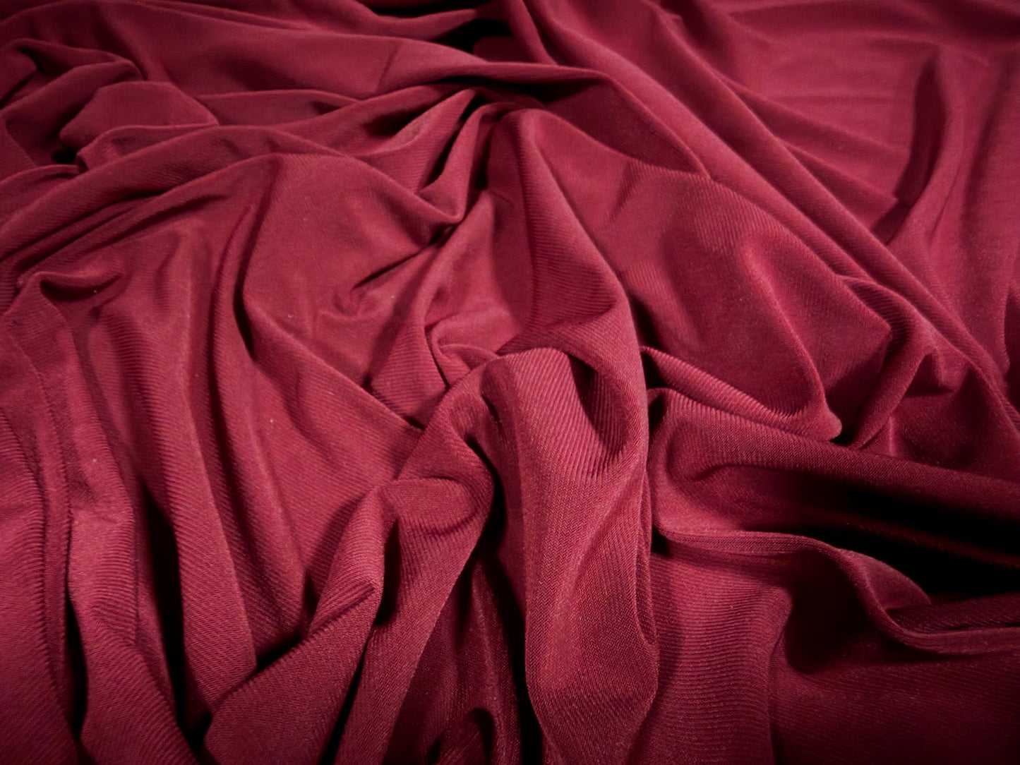 Stretch spandex ITY single jersey fabric, per metre - plain - burgundy