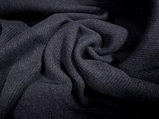 Heavyweight wool flannel fabric, per metre - plain - navy