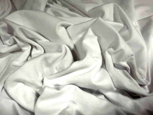 Cotton spandex stretch single jersey fabric, per metre - plain - Optic White