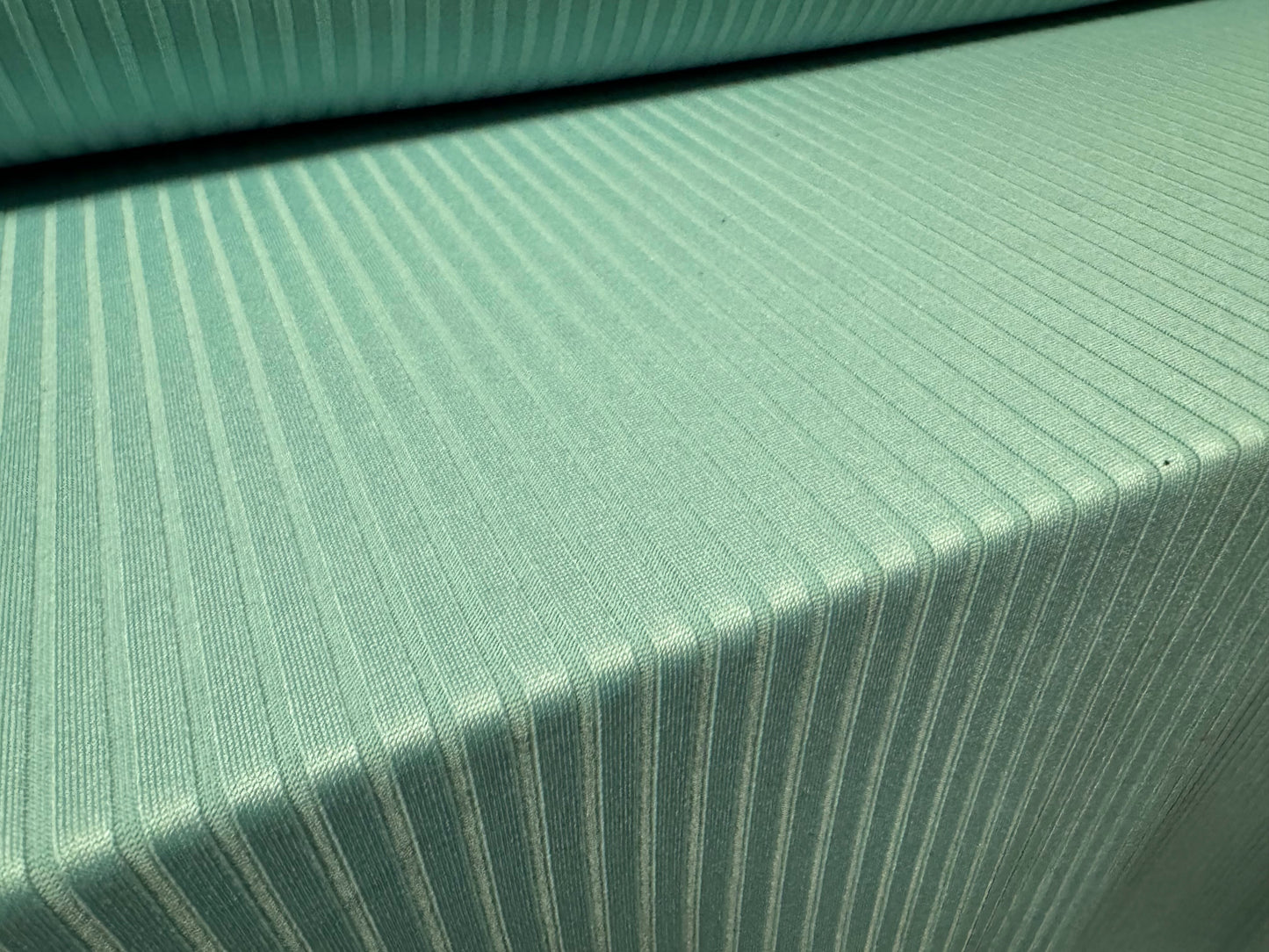 Stretch spandex rib jersey fabric, per metre - plain - aqua green