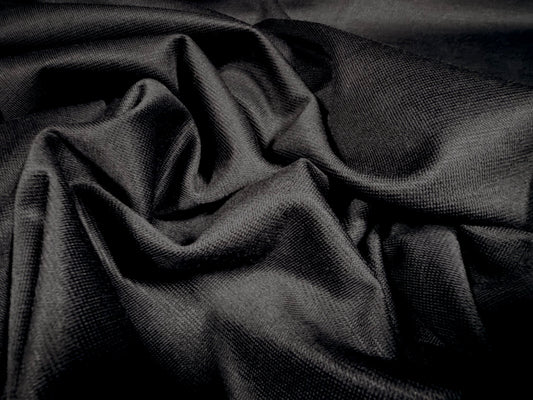 Ponte Roma double jersey stretch spandex fabric, soft handle, per metre - plain - black