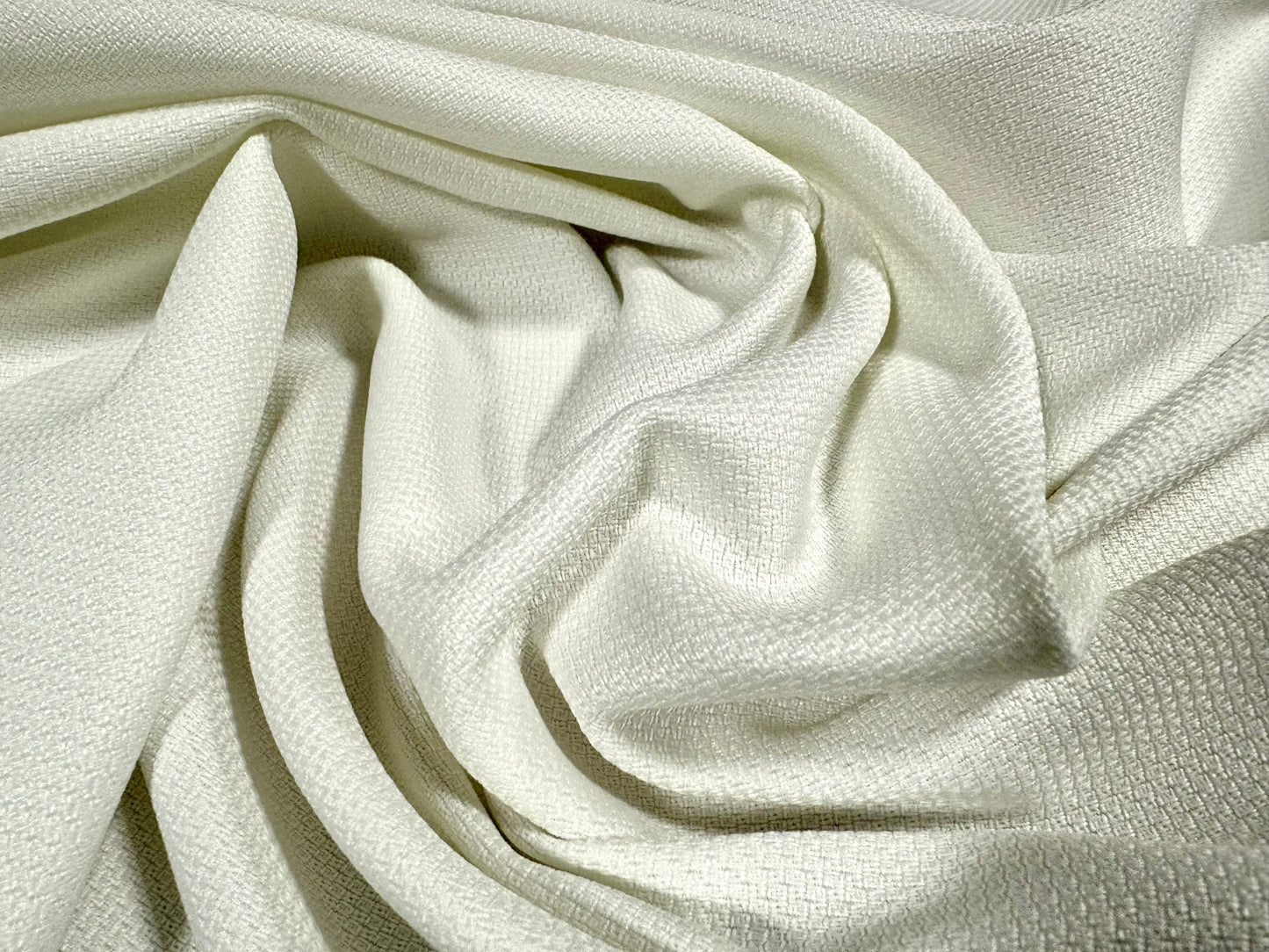 Woven jacquard fabric, per metre - plain - ivory