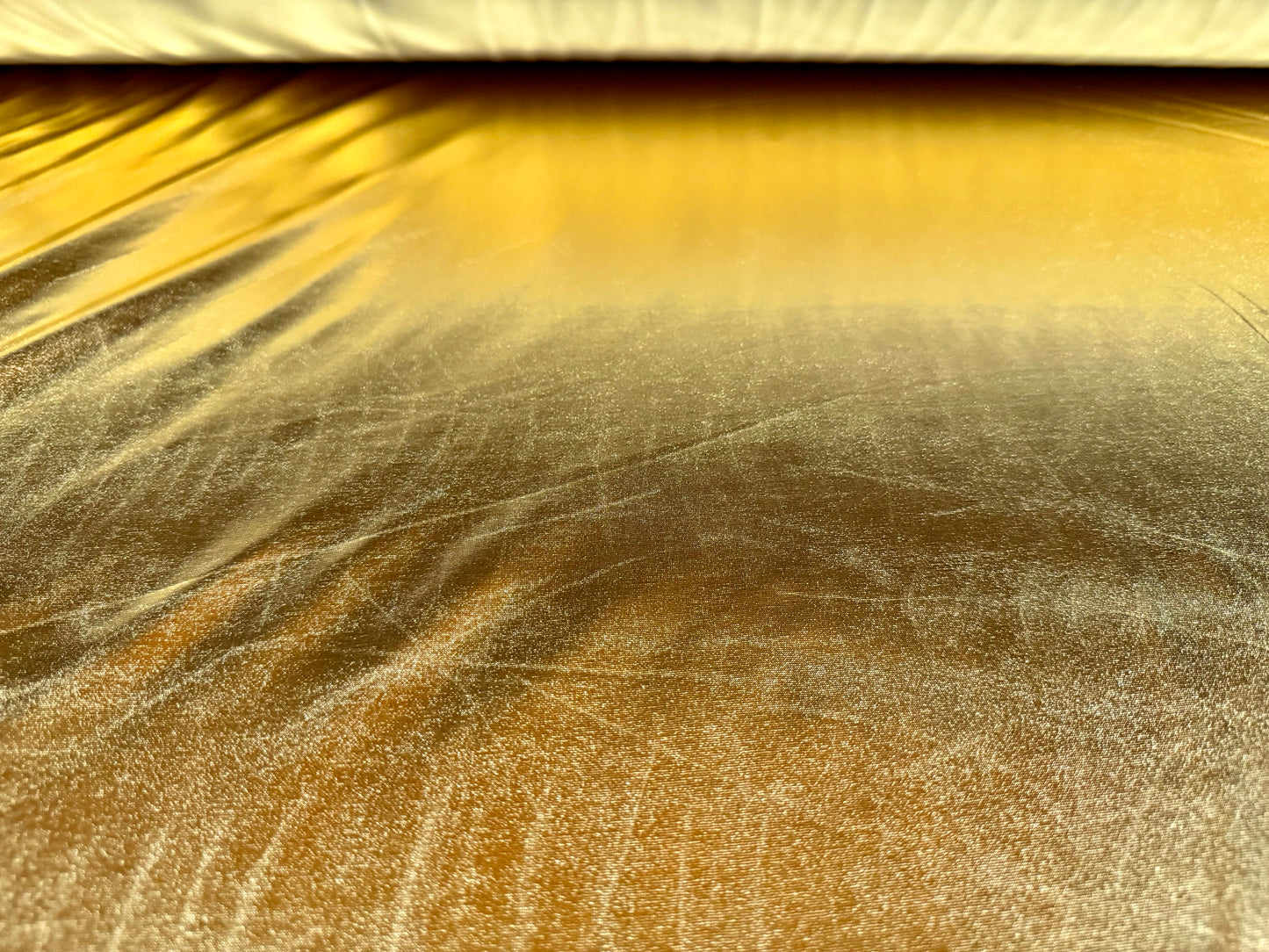 Metallic lamé single jersey fashion fabric, per metre - plain - gold