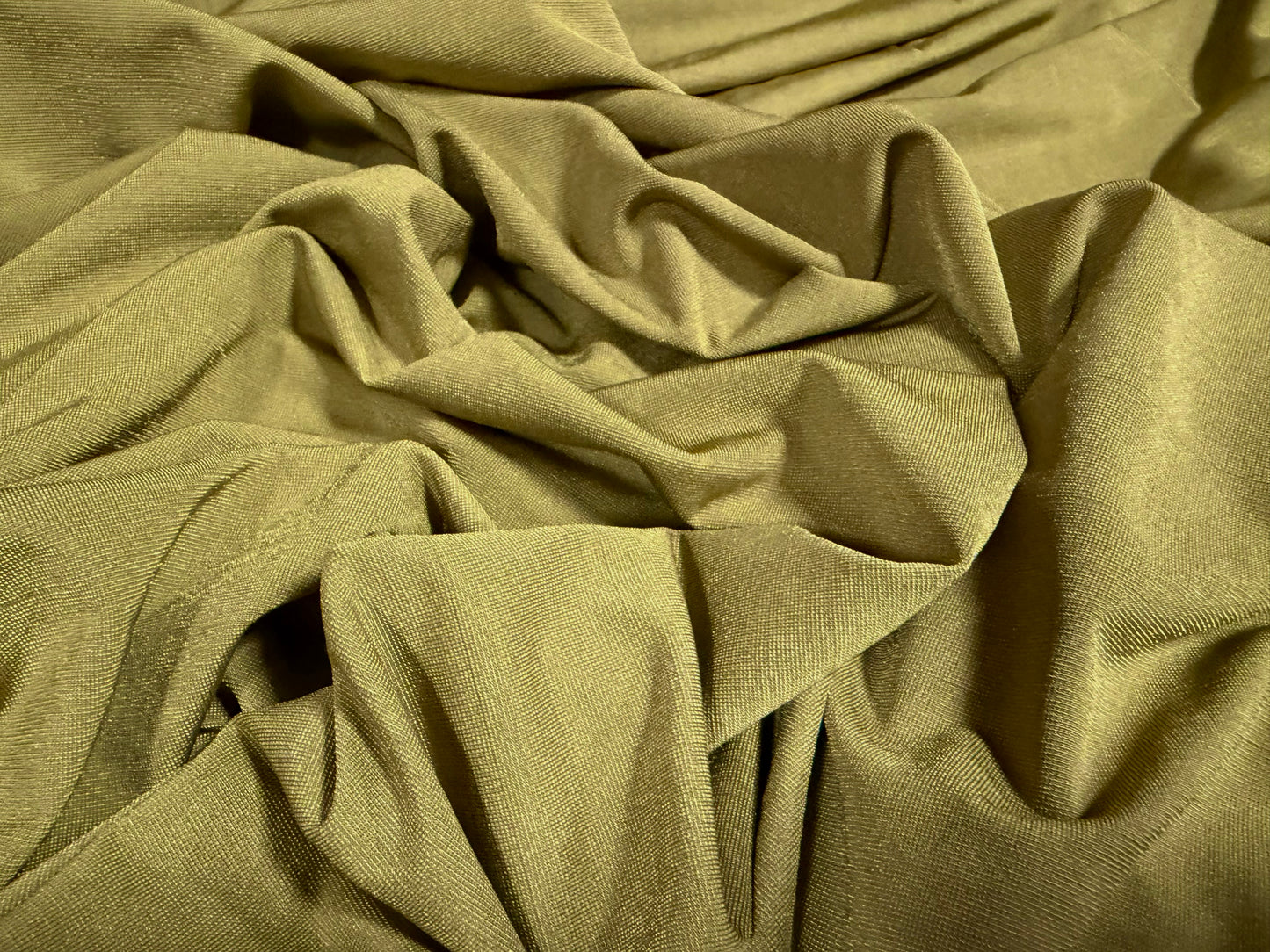 Stretch spandex single Jersey fabric, per metre - plain - moss green