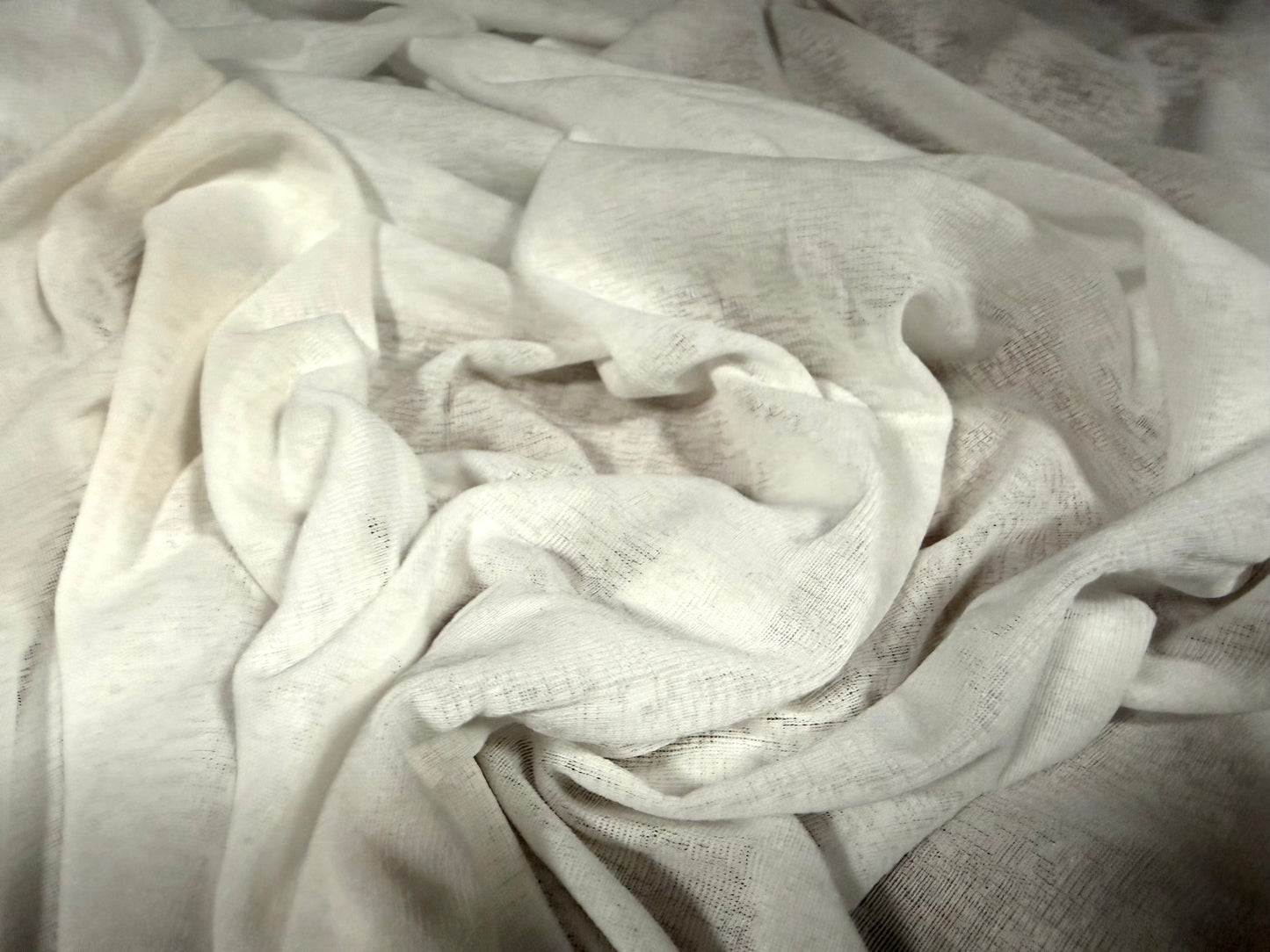 Thick & thin stretch spandex single jersey fashion fabric, per metre - plain - white