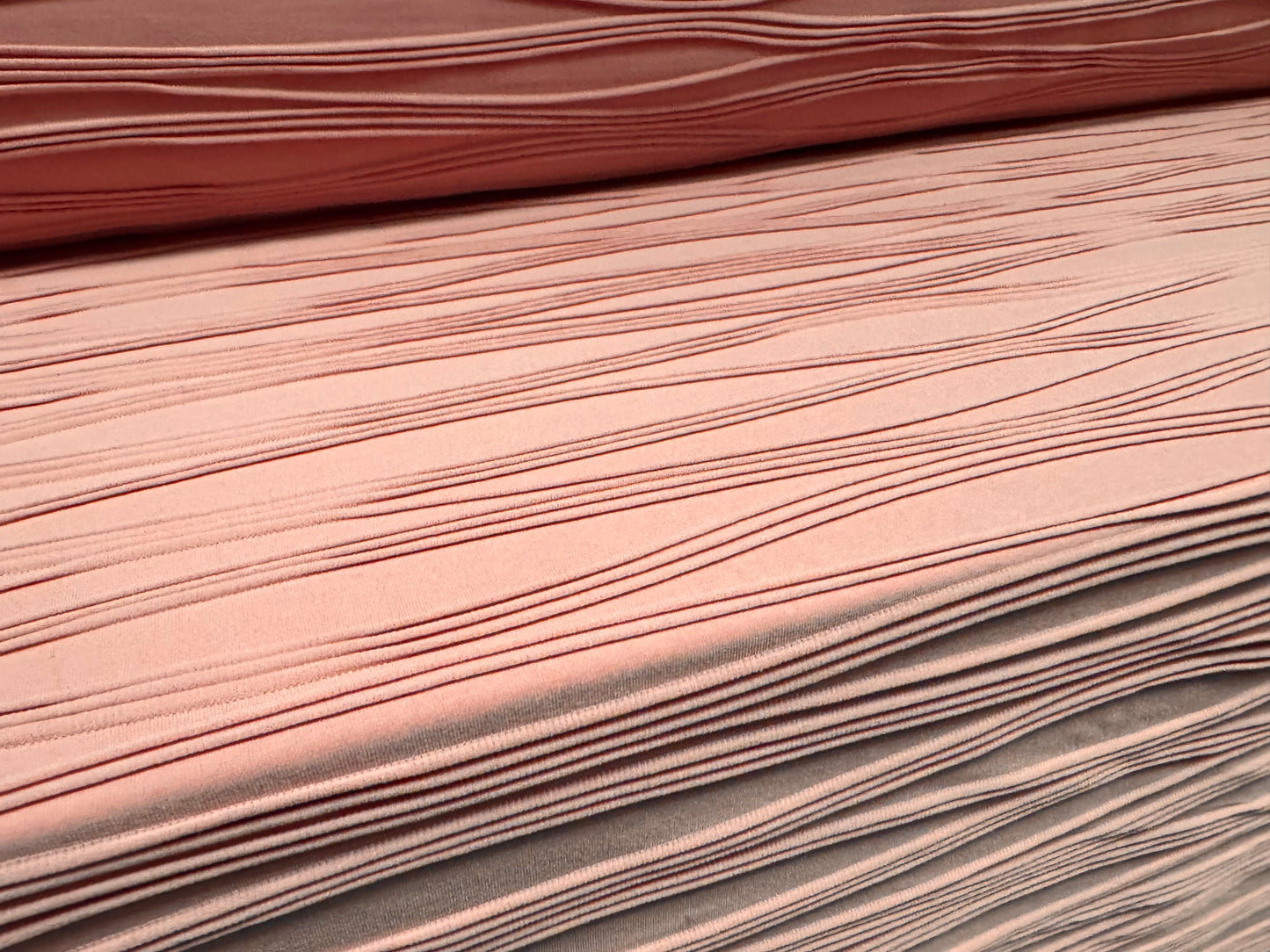 Wave jacquard stretch spandex double jersey fabric, per metre - rose pink