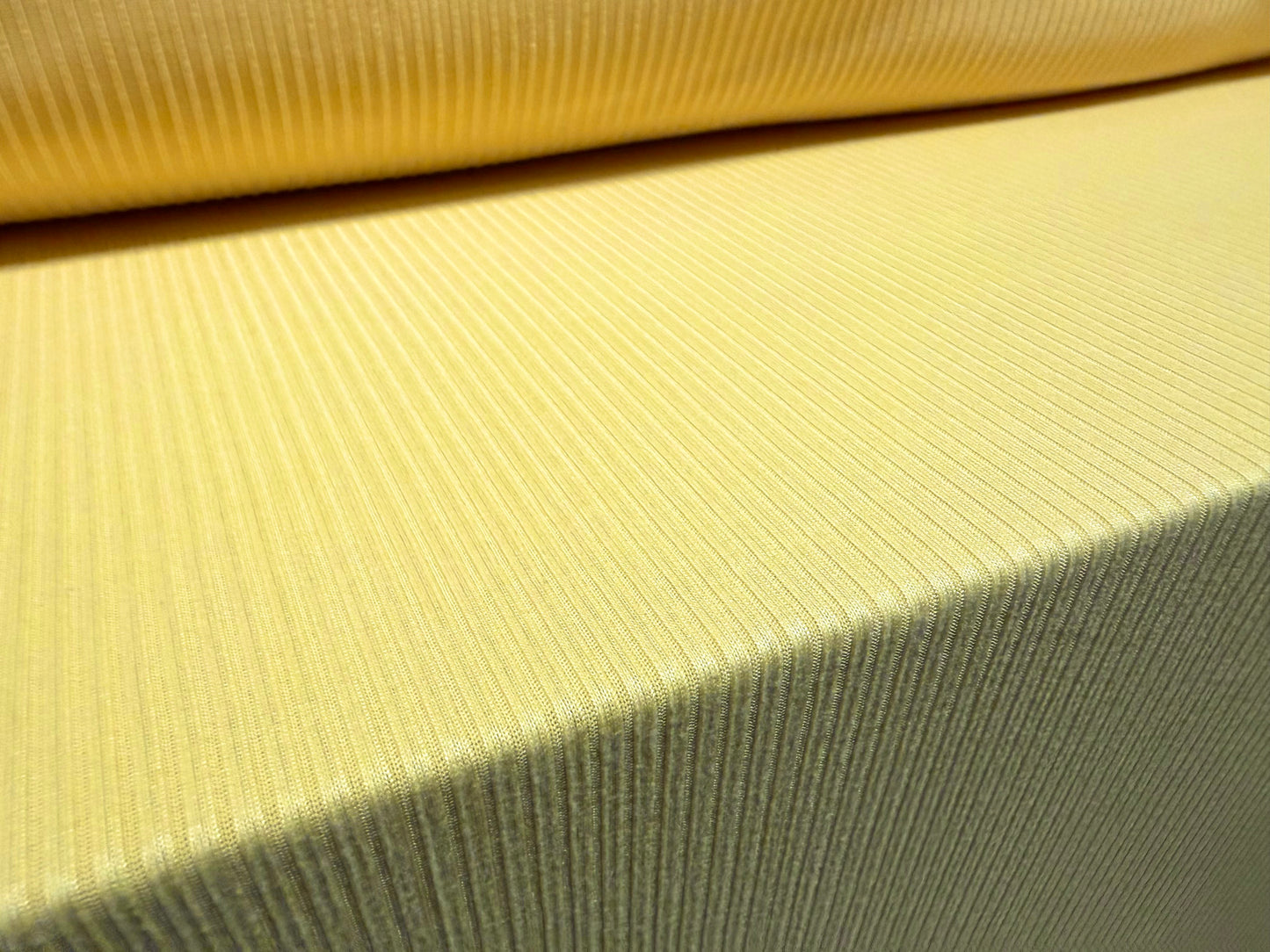 Stretch spandex rib jersey fabric, per metre - plain - custard