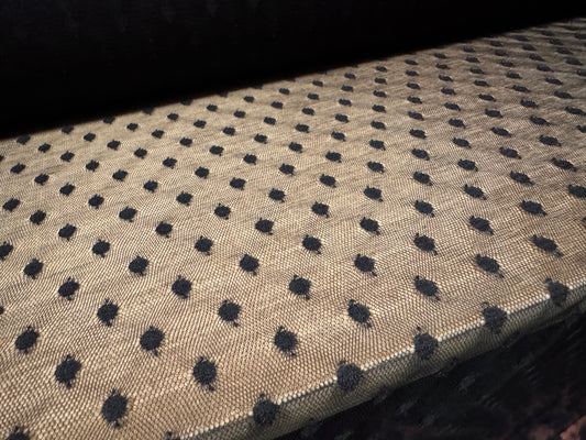Fine lightweight mesh net fabric, per metre - dobby spot - black