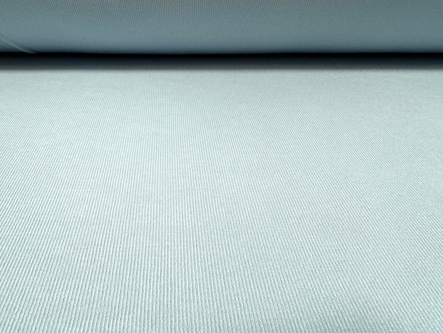 Fine ribbed spandex stretch jersey fabric, per metre - plain - baby blue