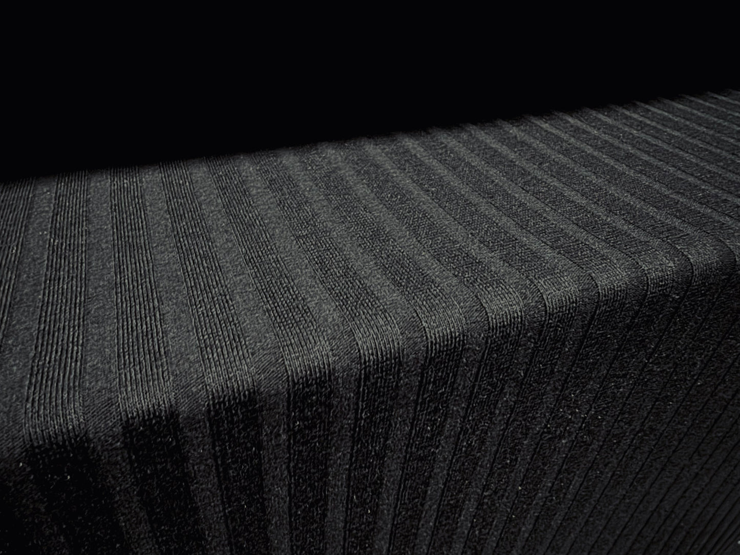 Heavyweight rib jersey fabric, per metre - plain - black