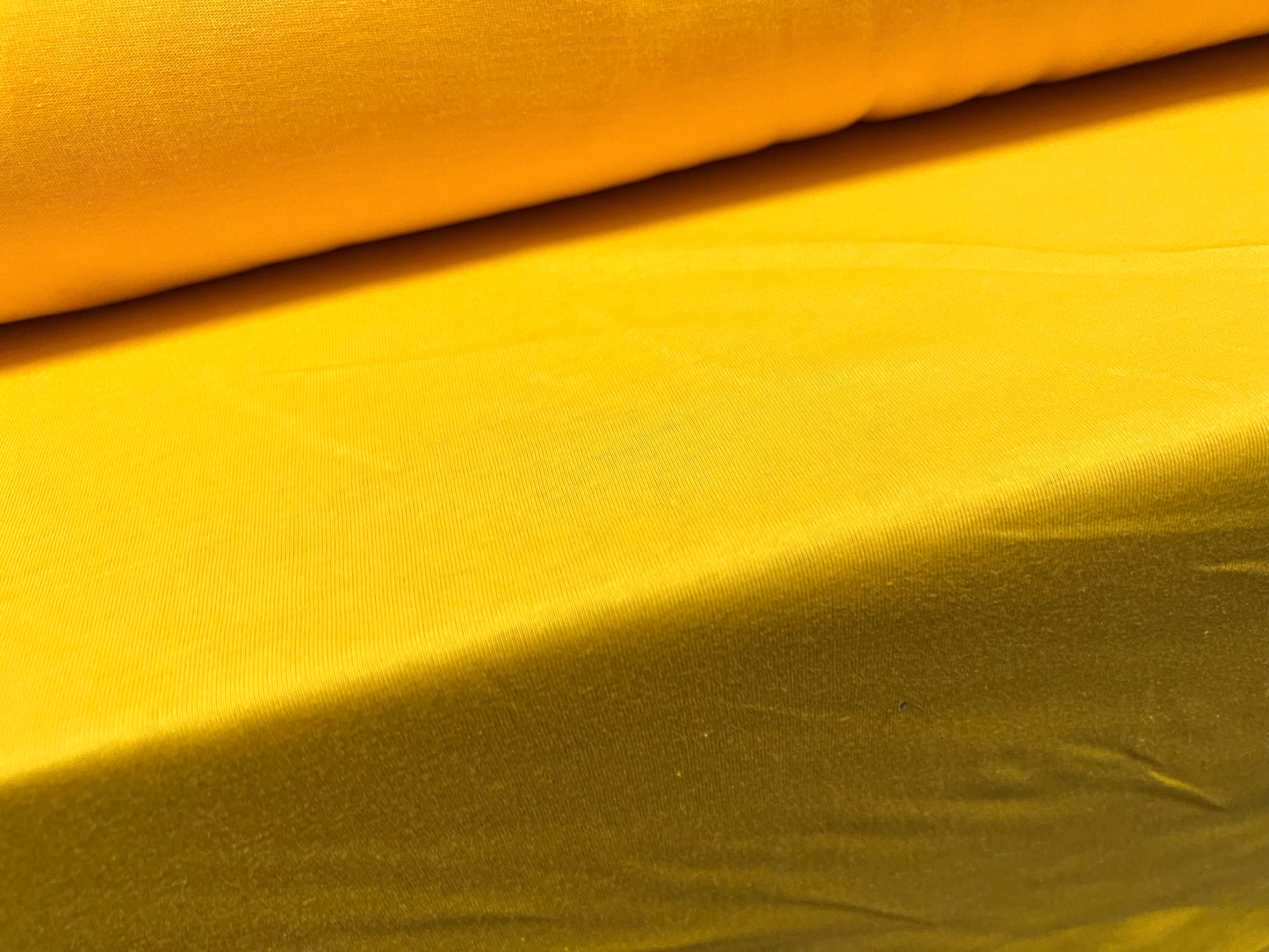 Cotton single jersey fabric, per metre - plain - yellow