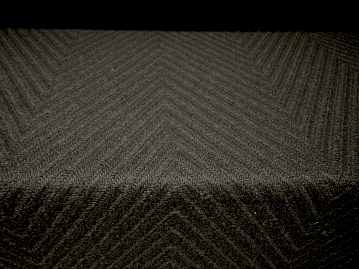 Heavyweight wool jacquard fabric, per metre - jumbo herringbone - black